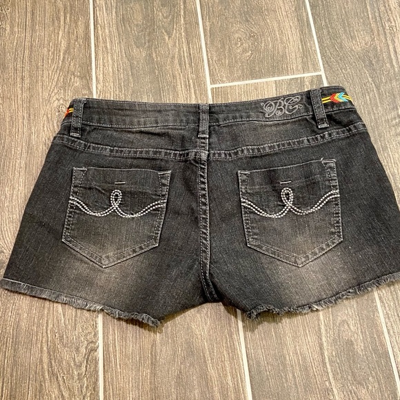 Bubblegum Distressed Raw Hem Embroidered Shorts - Picture 8 of 8
